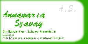 annamaria szavay business card